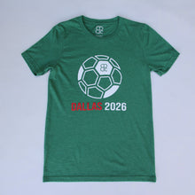Load image into Gallery viewer, Dallas 2026 - Red and White Soccer Ball Tee - Multiple Color Options