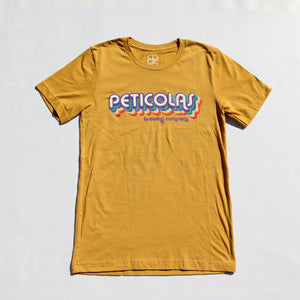 Mustard Retro Unisex Bubble Logo Tee