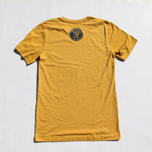 Mustard Retro Unisex Bubble Logo Tee