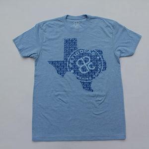 Peticolas IPA T-shirt in Columbia Heather Blue