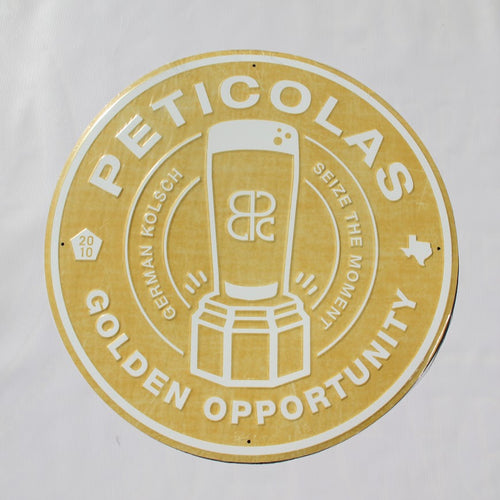 Golden Opportunity Metal Sign- Yellow/White